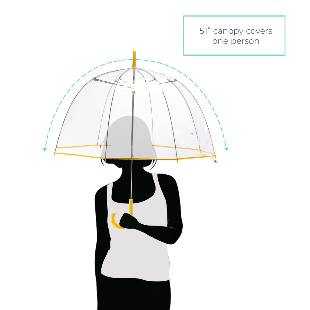 Clear Bubble Umbrella with Colorful Accents