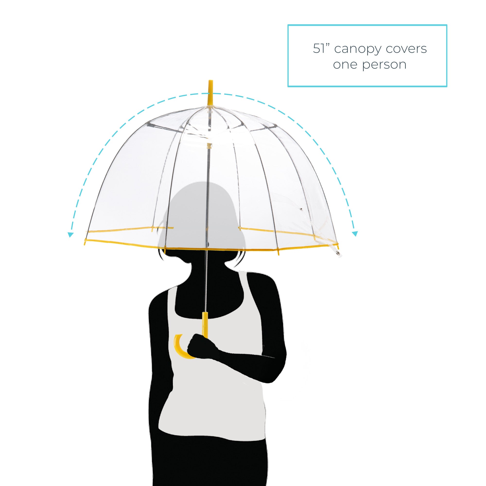 Clear Bubble Umbrella with Colorful Accents