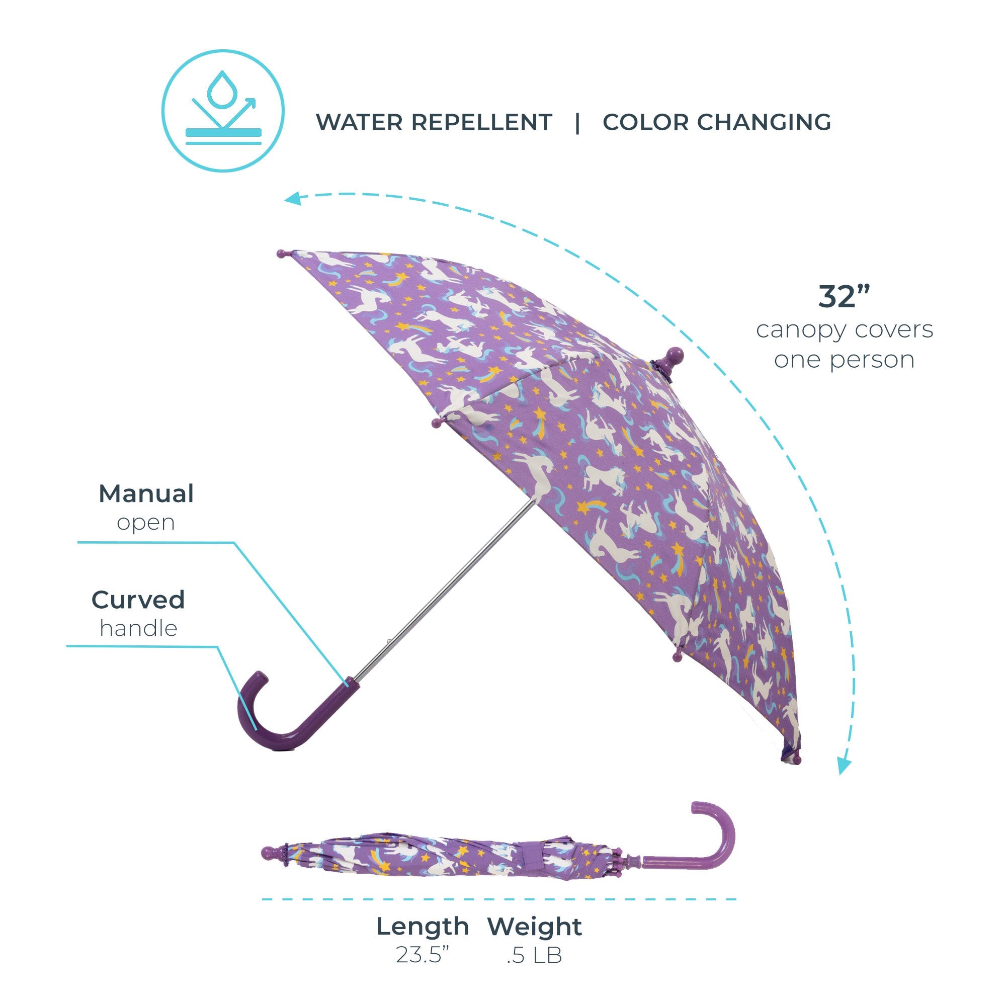 Kid's Rain-Activated Color Changing Umbrella