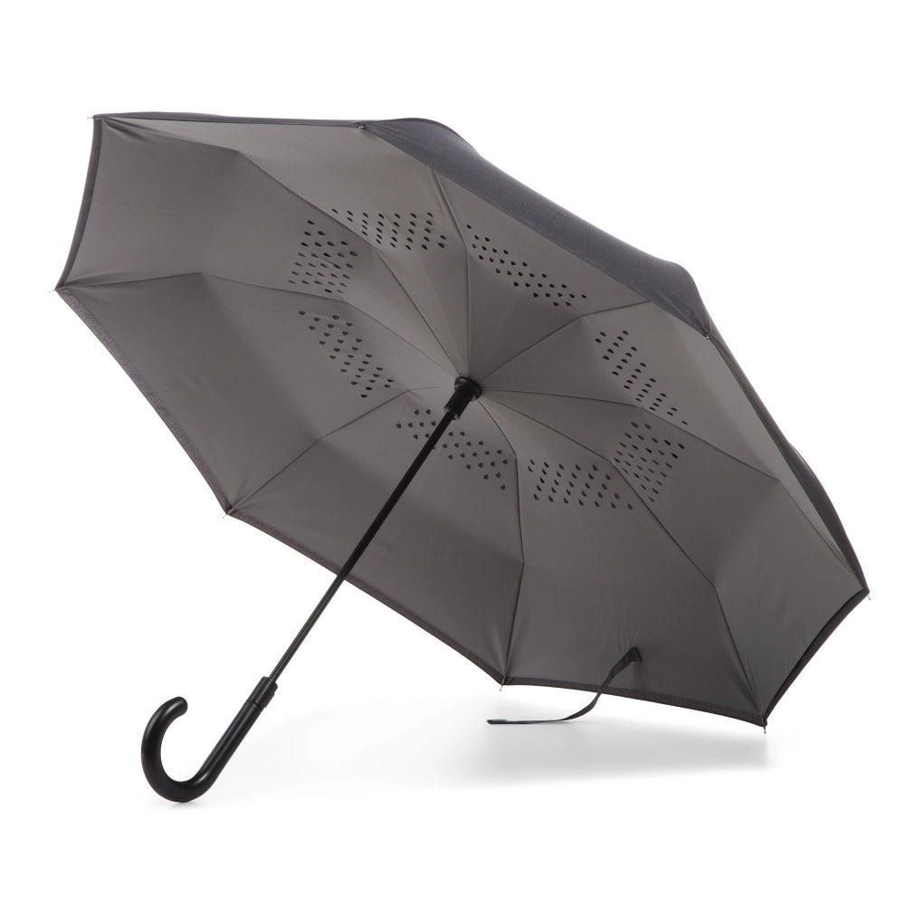 Stick Reverse-Close Umbrella with Under-Canopy Print
