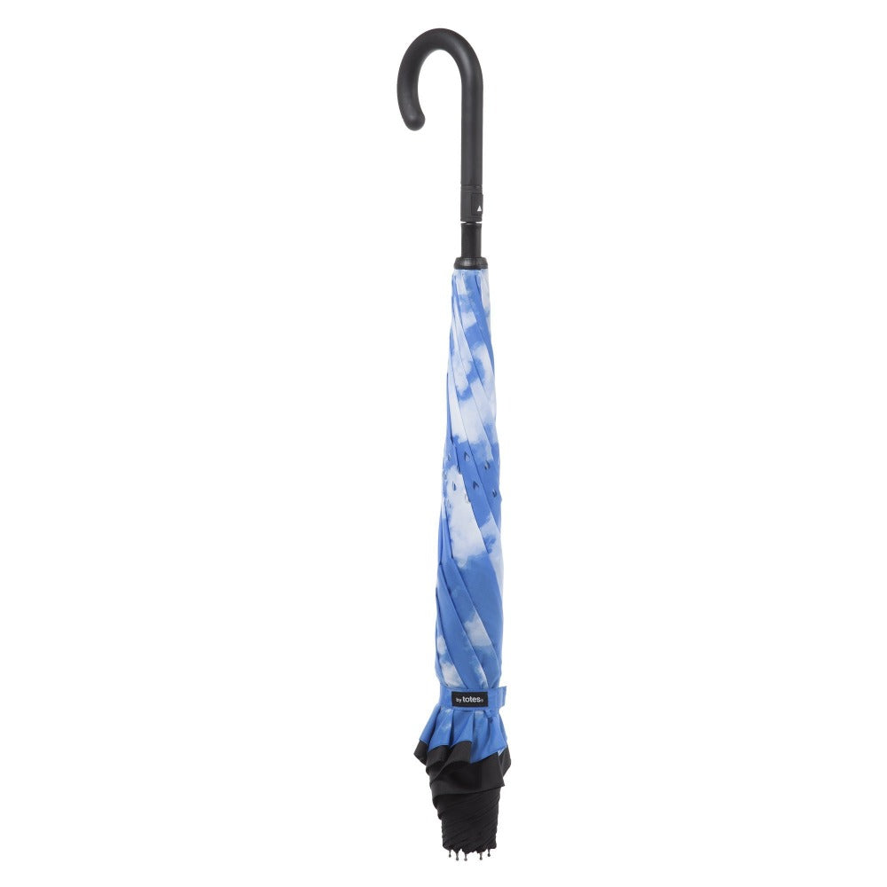 Stick Reverse-Close Umbrella with Under-Canopy Print