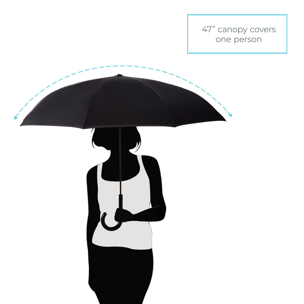 Stick Reverse-Close Umbrella with Under-Canopy Print