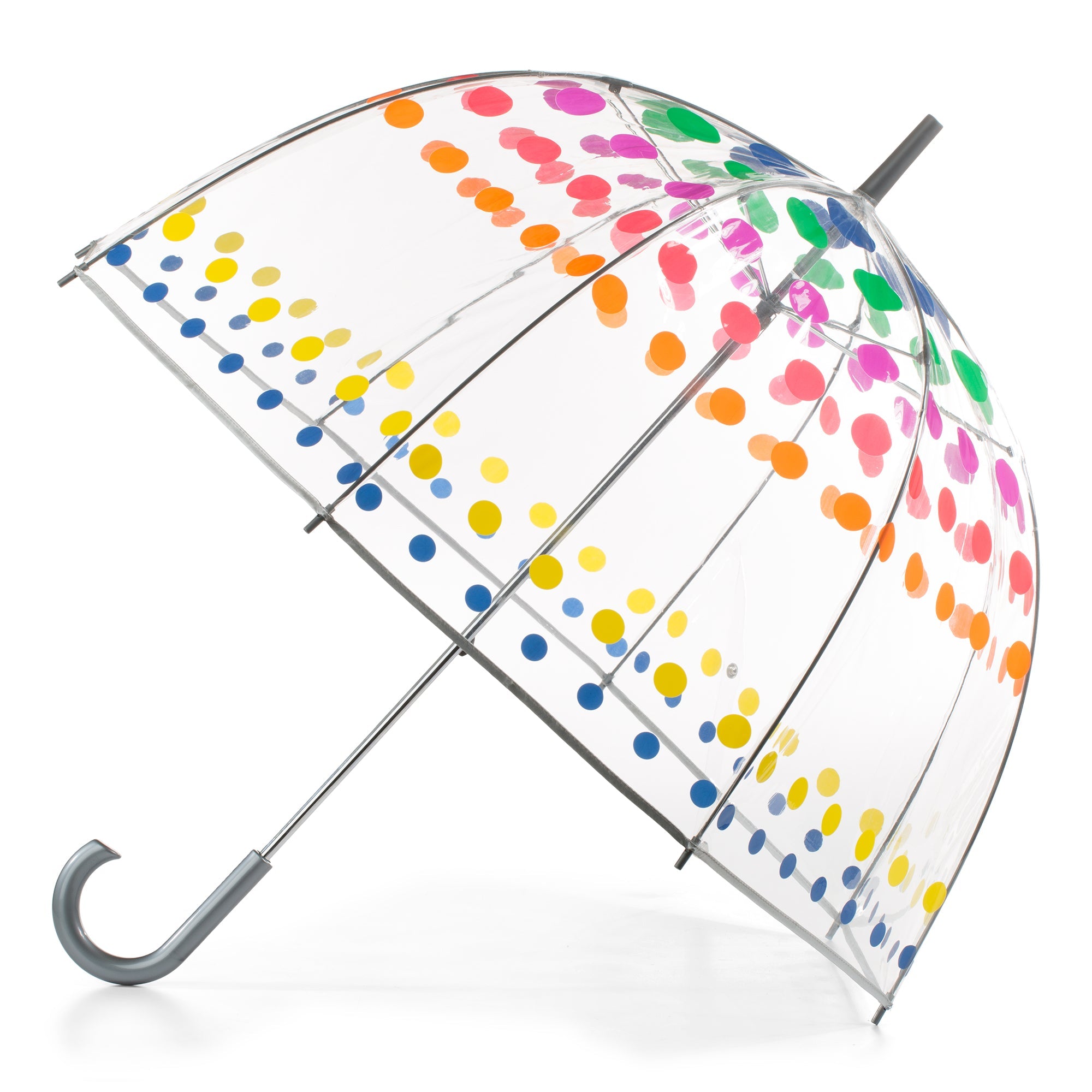 Clear Bubble Umbrella with Colorful Accents