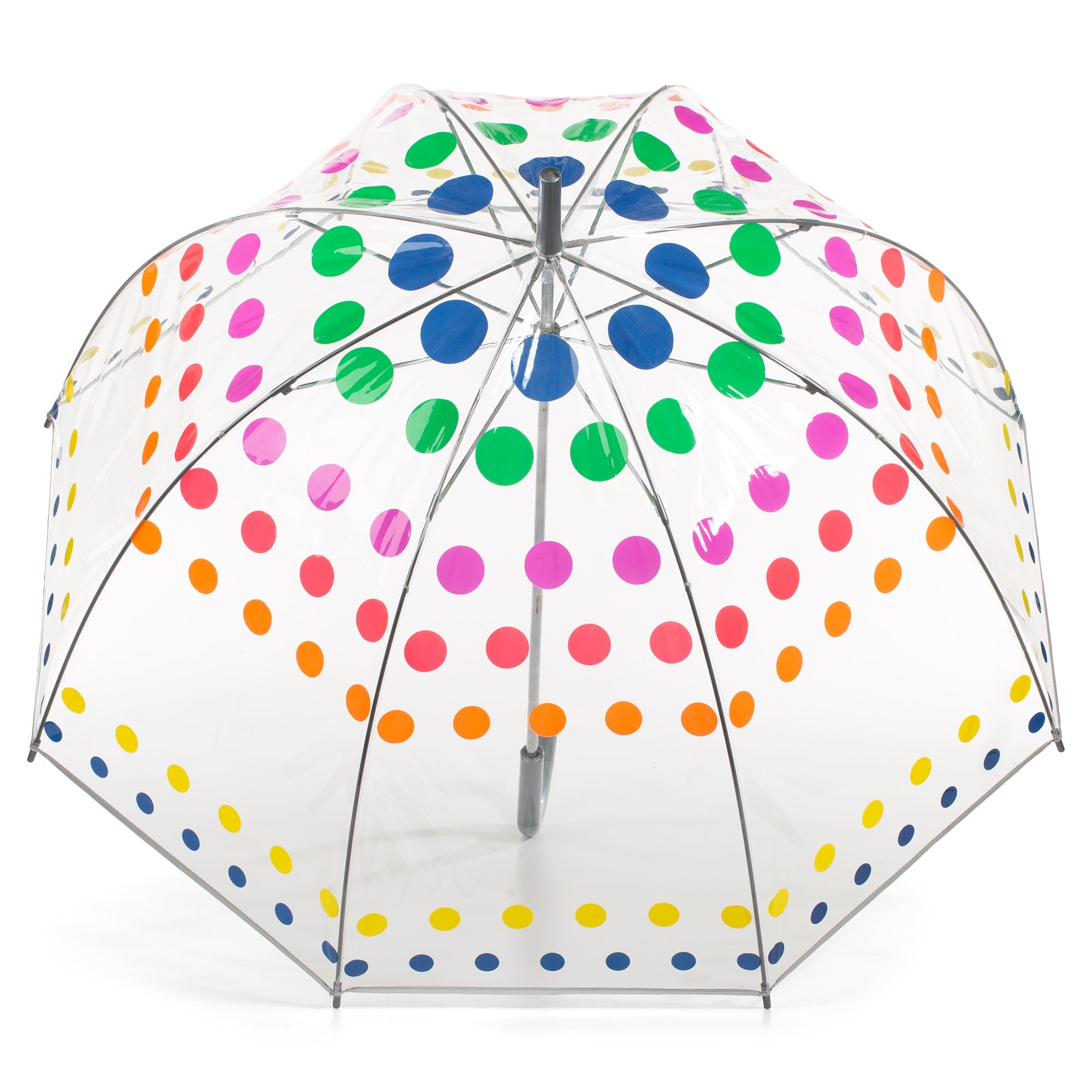 Clear Bubble Umbrella with Colorful Accents