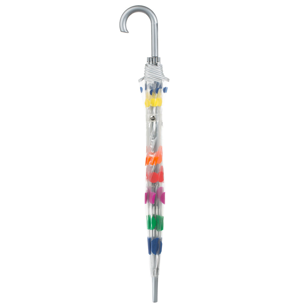 Clear Bubble Umbrella with Colorful Accents