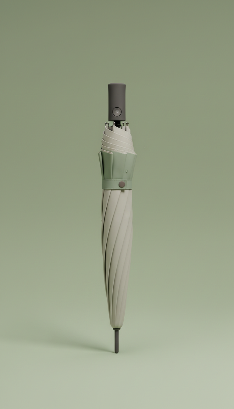 Ivory Grey Folding Umbrella