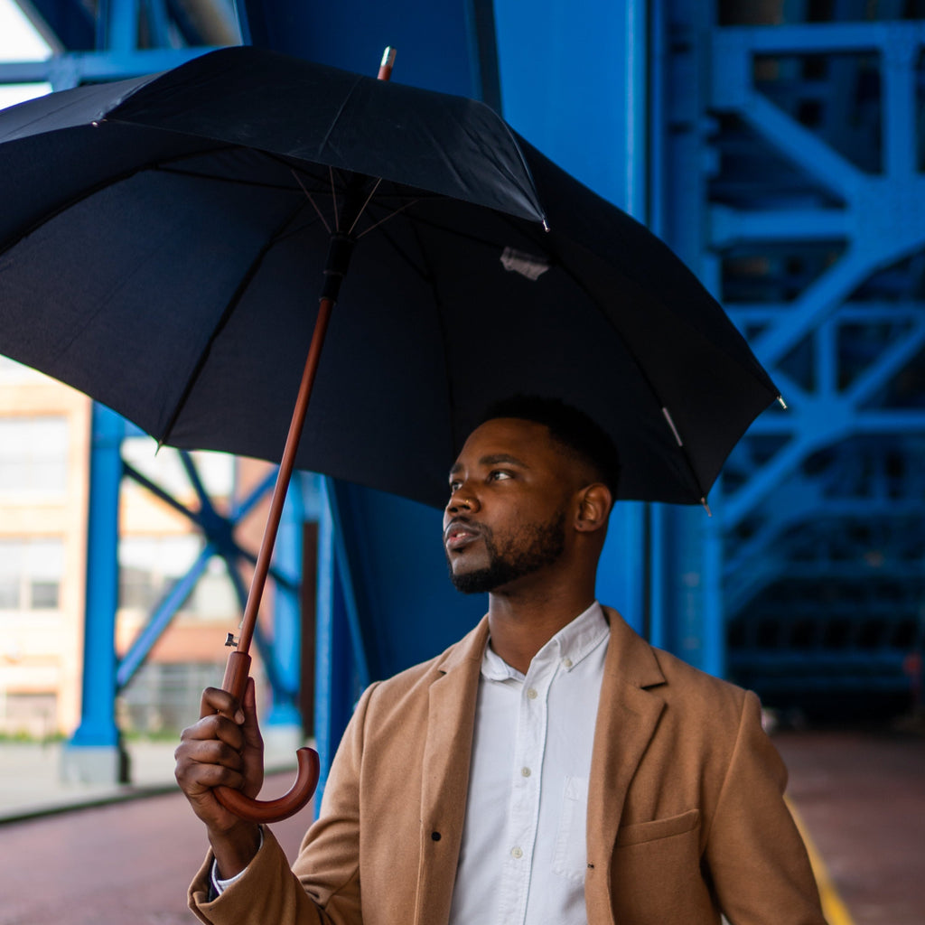 Classic Solid Wood Stick Umbrella