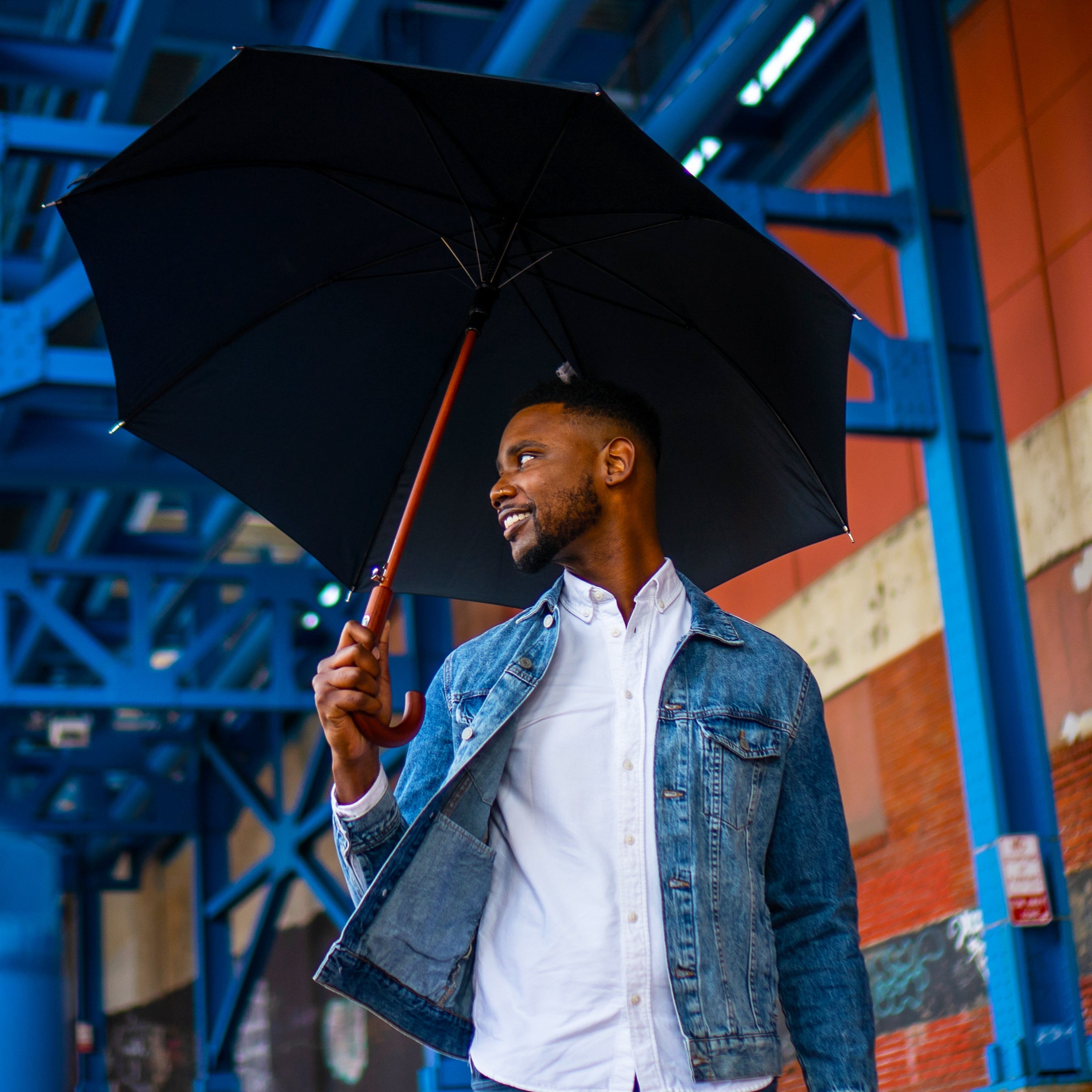 Classic Solid Wood Stick Umbrella