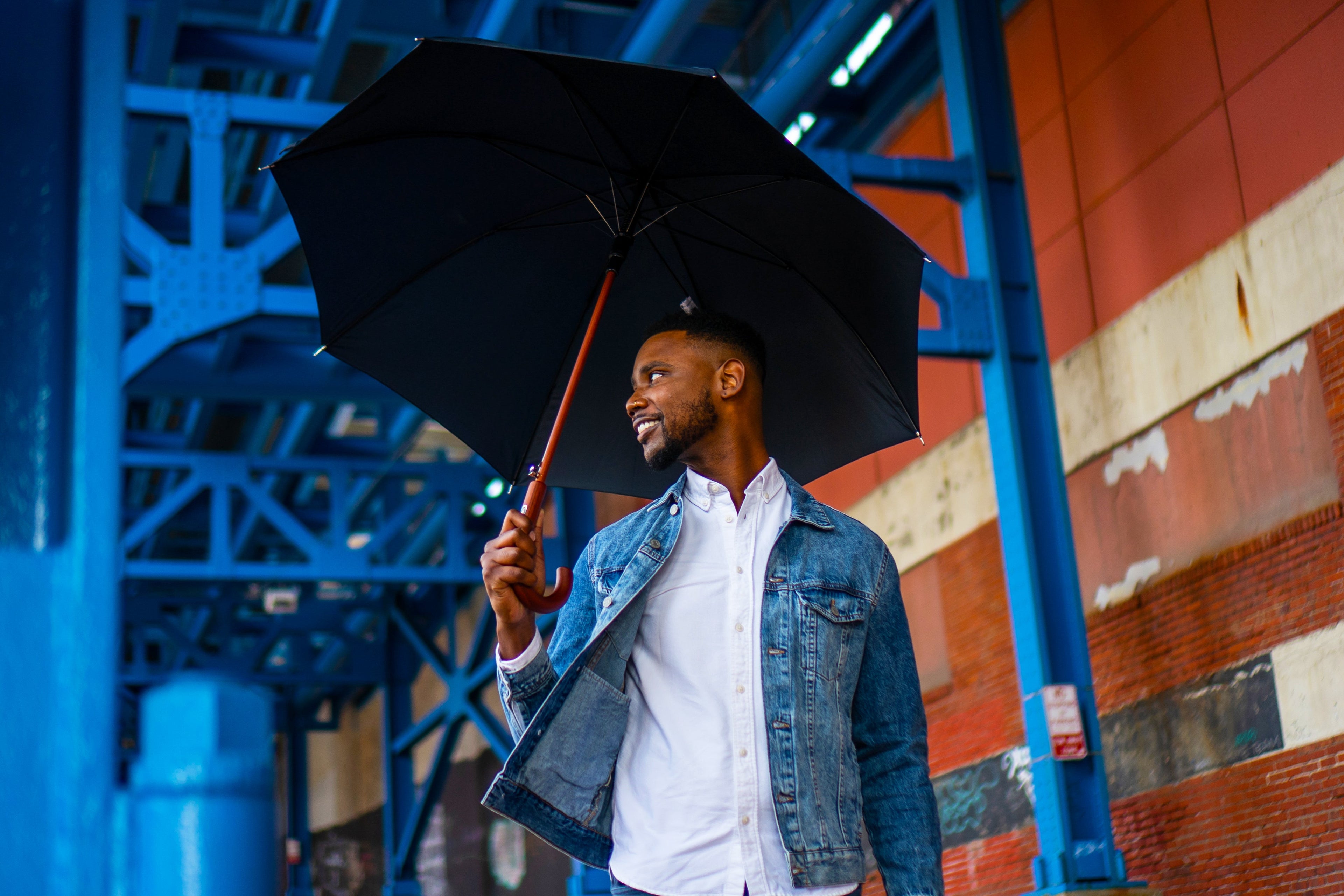 Classic Solid Wood Stick Umbrella